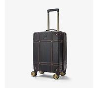 Rock Vintage 8 Wheel Small Cabin Suitcase Black