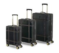 Rock Vintage Hardshell 3 Piece Luggage Set Black