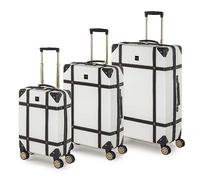 Rock Vintage Hardshell 3 Piece Luggage Set Cream