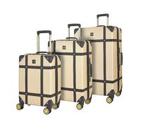 Rock Vintage Hardshell 3 Piece Luggage Set Gold