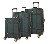 Rock Vintage Hardshell 3 Piece Luggage Set Green