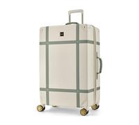 Rock Vintage Large 88L Hard Shell Suitcase - Cream & Sage Green