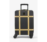 Rock Vintage - Suitcase Hard-Shell 4 Spinner Wheels Travel Bag - Small - Black Gold