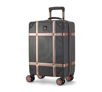 Rock Vintage Suitcase Retro 8 Wheel Spinner Luggage (Rose Gold, Small)