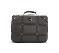 Rock Vintage Vanity Hard Shell Vanity Case in Black - Hand Luggage Approved, Removable Shoulder & Suitcase Handle Strap, Lockable Zips - 29.5 x 37 x19cm 1.3KG