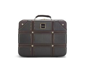 Rock Vintage Vanity Hard Shell Vanity Case in Black - Hand Luggage Approved, Removable Shoulder & Suitcase Handle Strap, Lockable Zips - 29.5 x 37 x19cm 1.3KG