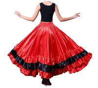 Rock Women's Spanish Bull Dance Skirt Belly Dance Skirt Large Swing Costume Skirt, I, One Size