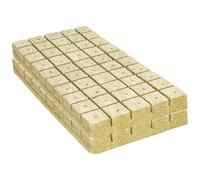 Rock Wool, 100Pcs Rockwool Cubes with Holes, Rockwool Cubes for Hydroponics, Eco-Friendly and Reusable, for Hydroponics Soilless Cultivation Clone Plants Germination Start, Hydroponic Pods