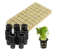 Rock Wool Growing Cubes, Flower Starter Supplies Without Soil, Rock Wool Starter Caps for Gardeners Farmers Balcony Window Sill Patio Fruits Vegetables Flowerbeds Prog