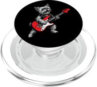 Rock Yorkie Playing Guitar Funny Yorkshire Terrier Dog Lover PopSockets PopGrip for MagSafe