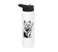 Rock Yorkie Playing Guitar Funny Yorkshire Terrier Dog Lover Stainless Steel Insulated Water Bottle