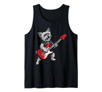Rock Yorkie Playing Guitar Funny Yorkshire Terrier Dog Lover Tank Top
