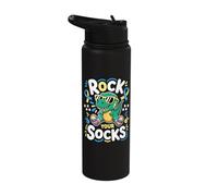 Rock Your Socks Down Syndrome Awareness Day Dinosaur Boys Stainless Steel Insulated Water Bottle