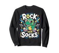Rock Your Socks Down Syndrome Awareness Day Dinosaur Boys Sweatshirt