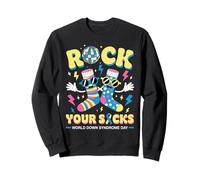 Rock Your Socks Down Syndrome Awareness Day Retro 80s WDSD Sweatshirt
