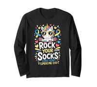 Rock Your Socks Down Syndrome Awareness Day Unicorn WDSD Long Sleeve T-Shirt