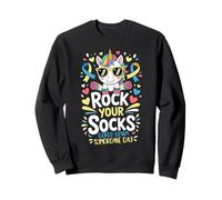 Rock Your Socks Down Syndrome Awareness Day Unicorn WDSD Sweatshirt