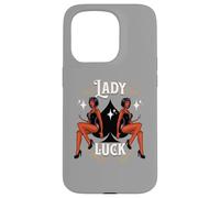 Rockabilly Devil Girl Lady Lucky Spade Retro Vintage Casino Case for iPhone 15 Pro
