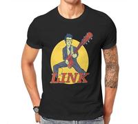 Rockabilly Link Wray Tribute T-Shirt for Men Guitar Hero Legend Rumble Funny Cotton Tees Short Sleeve T Shirts Printing Tops Black M