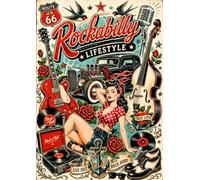Rockabilly Malbuch: 50 detailreiche Motive mit Oldtimern, Hot Rods, Pin-up Girls, Gitarren, Route 66, Diners, Tattoo-Art und Rock-'n'-Roll-Flair