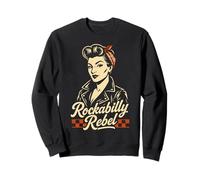 Rockabilly Pin Up Cowgirl Cherry Bomb Vintage Retro 1950s Sweatshirt