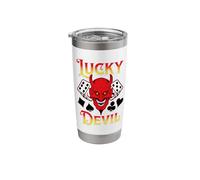 Rockabilly Retro Casino Themed Lucky Devil Dice and Cards Stainless Steel Insulated Tumbler