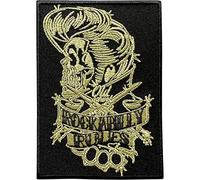 Rockabilly Rules Old School Patch Iron On Rock and Roll Music Embroidered Badge