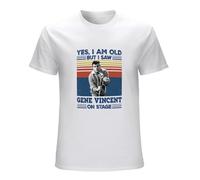 Rockabilly Yes I'm Old But I Saw Gene Vincents On Stage T-Shirt Men Gene Vincent Memphis Psychobilly Cotton Tees White L