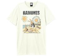 Rockaway Beach Ramones Vintage T-Shirt Amplified White S