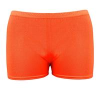 RockBerry Kids Microfiber Lycra Stretchy Stylish Hot Pants Dance Gym Party Shorts (Orange, 13 Years)