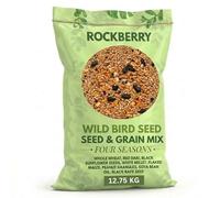 RockBerry Wild Bird Seed & Grain Mix, Four Season Blend, High Energy, 12.74kg, 100% Natural Ingredients with Sunflower Seeds, Peanut Granules & Grains, for for All Wild Birds (12.74 kg)