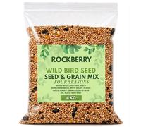 RockBerry Wild Bird Seed & Grain Mix, Four Season Blend, High Energy, 4kg (5L) Bag, 100% Natural Ingredients with Sunflower Seeds, Peanut Granules & Grains, for for All Wild Birds (4 kg)