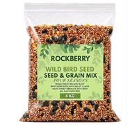 RockBerry Wild Bird Seed Mix, High Energy, Mixed Seeds and Granules, for Outdoor Feeding, Attracts Robins, Finches, Sparrows and More (4 KG)