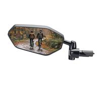 ROCKBROS Bar End Bike Mirrors Anti-Glare Wide Angle Bicycle Rear View Mirror Anti-Glare Flexibly Adjustable Extra Large Handlebar Plug niversal Left Carbon Fibre