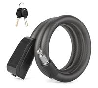 ROCKBROS Bicycle Lock Cable Lock High Security Bike Lock with 2 Keys 115cm/1.42cm Strong Cycling Cable Lock Heavy Duty Bike Padlock for Motorbikes, Folding Bikes, Electric Scooters, Gate, Fence