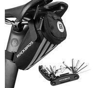 ROCKBROS Bicycle Saddle Bag + 16 in 1 Multifunctional Tool Mini Saddle Bag Bicycle Seat Bag with Tool for Mountain Bikes, Road Bikes, Ebikes Black