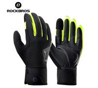 ROCKBROS Bike Full Finger Gloves Thickened Windproof PU Non-Slip Touchscreen
