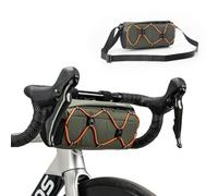 ROCKBROS Bike Handlebar Bag with Detachable Shoulder Strap, 2.2L | Tool-Free Installation 160g Lightweight Cycling Handlebar Bag with Straps, Reflector for Universal Fit, Green