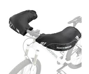 ROCKBROS Bike Handlebar Mitts, Water-repellent, Windproof Handlebar Mittens | Thickened Fleeced, Thermal, Reflective Cycling Gloves Universal Fit for Road, MTB, E-bike, Scooter, Motorcycle