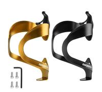 ROCKBROS Bike Water Bottle Cage - Lightweight Sturdy Aluminum Alloy for Road & Mountain Bikes 2-Pack (Gold + Black)