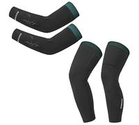 ROCKBROS Cycling Arm Sleeves + Leg Sleeves Windproof High-Stretch Anti-Slip Breathable Arm Warmers and Leg Warmers Knee brace for Road Bike Mountain Bike Running Basketball Men and Women