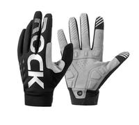 ROCKBROS Cycling Gloves, Thermal Touchscreen Bike Gloves with SBR Padding | Winter Warm Fleece Lining, Adjustable Wrist Closure, Breathable Anti-slip Silicone Grips for Road MTB Riding