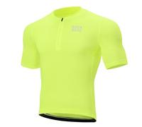 ROCKBROS Cycling Jersey Mens, Summer Short Sleeves, Breathable Quick Dry MTB Jersey with 3 Pockets, Half Zipped Biking Tops for Cycling, Racing, Mountain, Road & Gravel L Yellow
