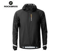ROCKBROS Cycling Raincoat Waterproof Lightweight Reflective Black Jersey