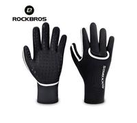 ROCKBROS Cycling Rainproof Gloves Silicone Padded Non-Slip Long Finger Gloves