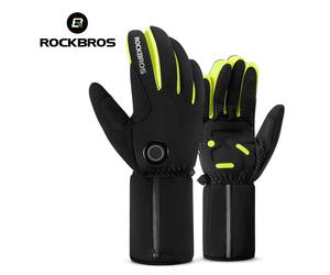ROCKBROS Cycling Rechargable Heating Gloves Motorcycle Skiing Windproof Gloves