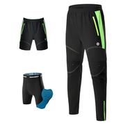 ROCKBROS Cycling Trousers Double-Layer Detachable Sports Pants Long Padded Cycling Pants for Men Breathable Mountain Bike Road Bike