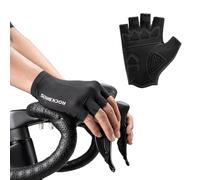 ROCKBROS Half Finger Cycling Gloves Breathable SBR Padded Bike Gloves Anti-Slip Fingerless Shock-Absorbing Mitts for Mountain Bike, Road Bicycle, MTB, Riding, Men and Women