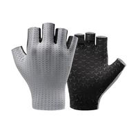 ROCKBROS Half Finger Cycling Gloves Summer Fingerless Mountain Road Bike Cycle Glove Anti Slip Breathable Bicycle Biking Mitts for Mens & Women Grey XXL