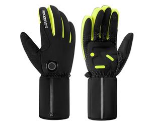 ROCKBROS Heated Gloves,Winter Cycling Gloves Full Finger USB Electric Gloves Touchscreen With 7.4v 4000mAh Battery for Road Bike Mountain Bike Motorcycle Skiing Climbing